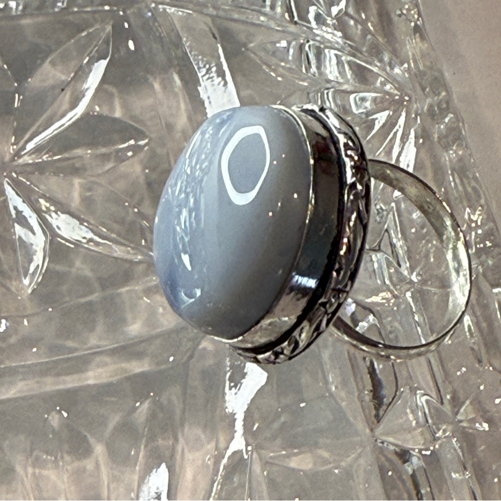 🆕 “Moonlight Mist” Owyhee Opal Ring in Sterling Silver – Size 6.75 🆕